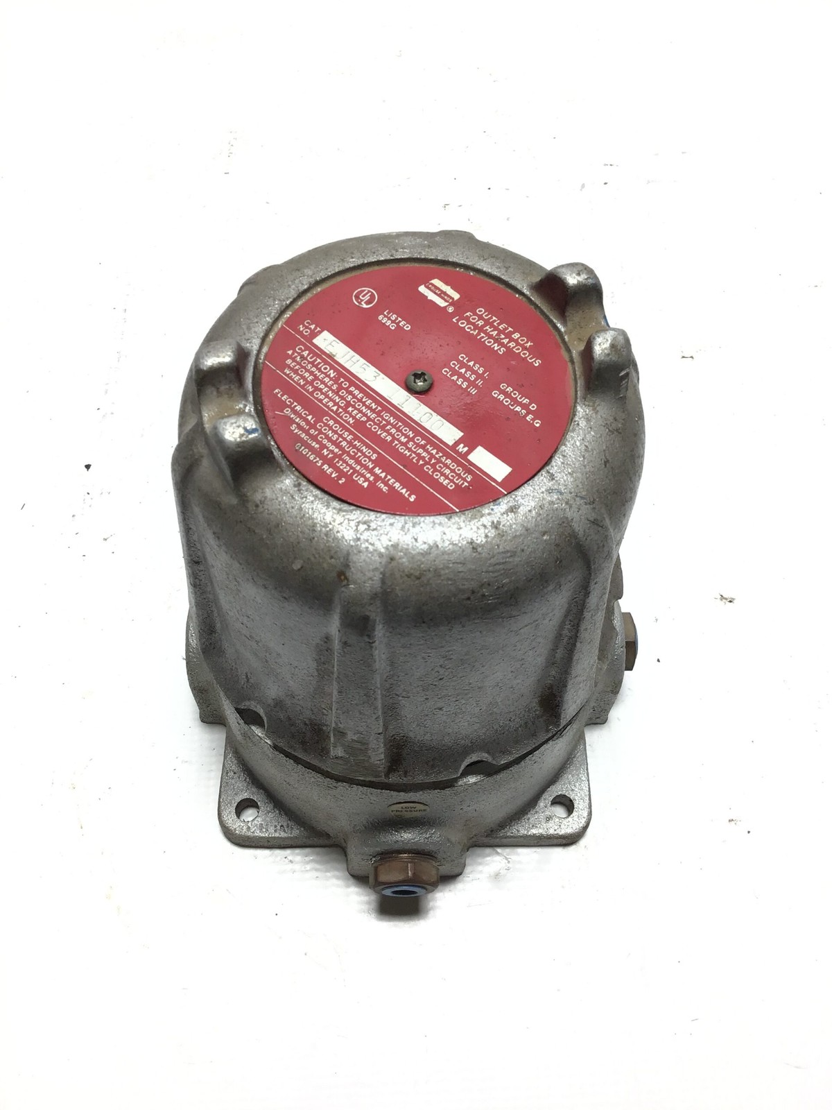 Crouse-Hinds EJH5311100 Explosion Proof Dust Tight Assembly w/Dwyer Pressure …