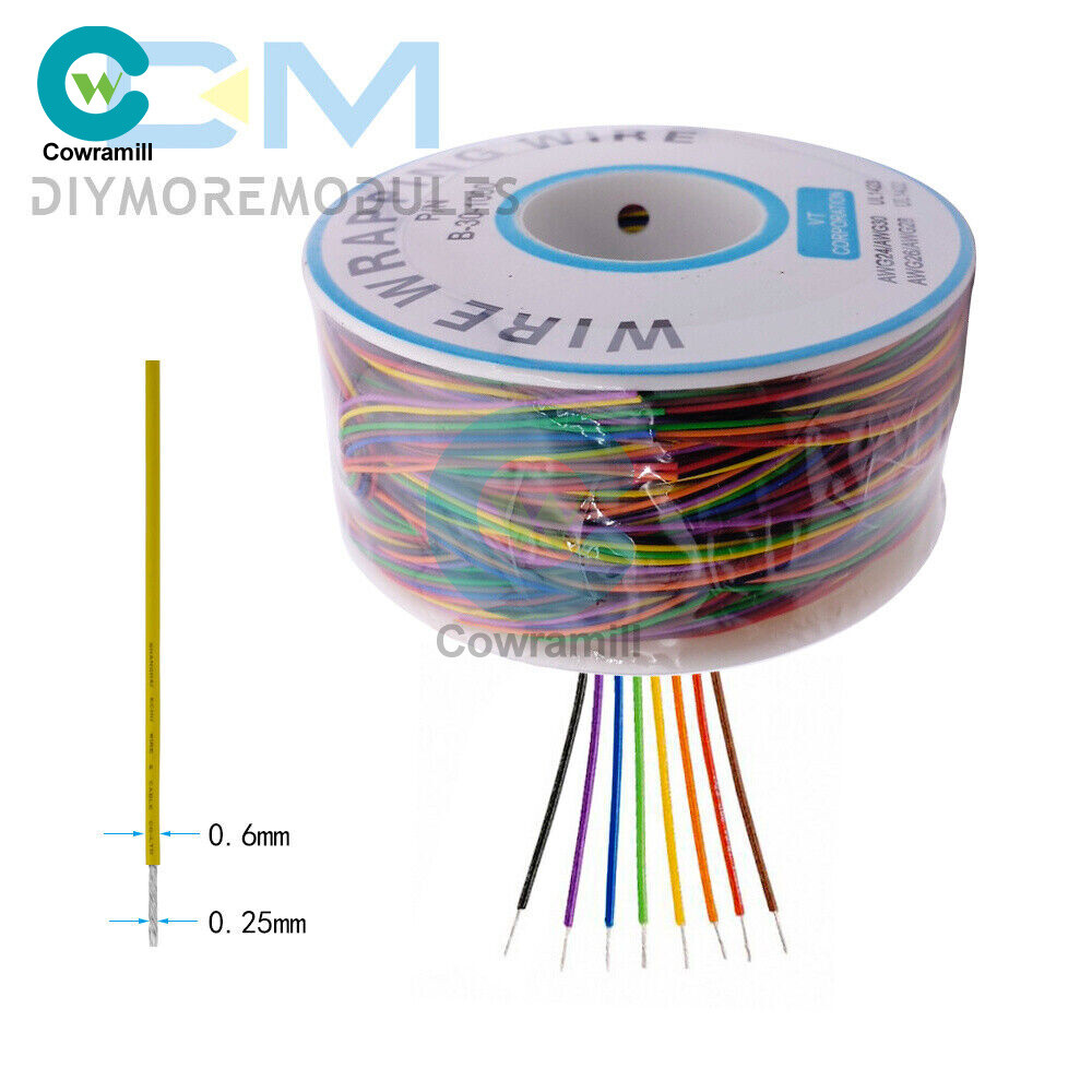 30AWG Test Wrapping Cable Wire 280M B-30-1000 8-Wire Colored Insulation