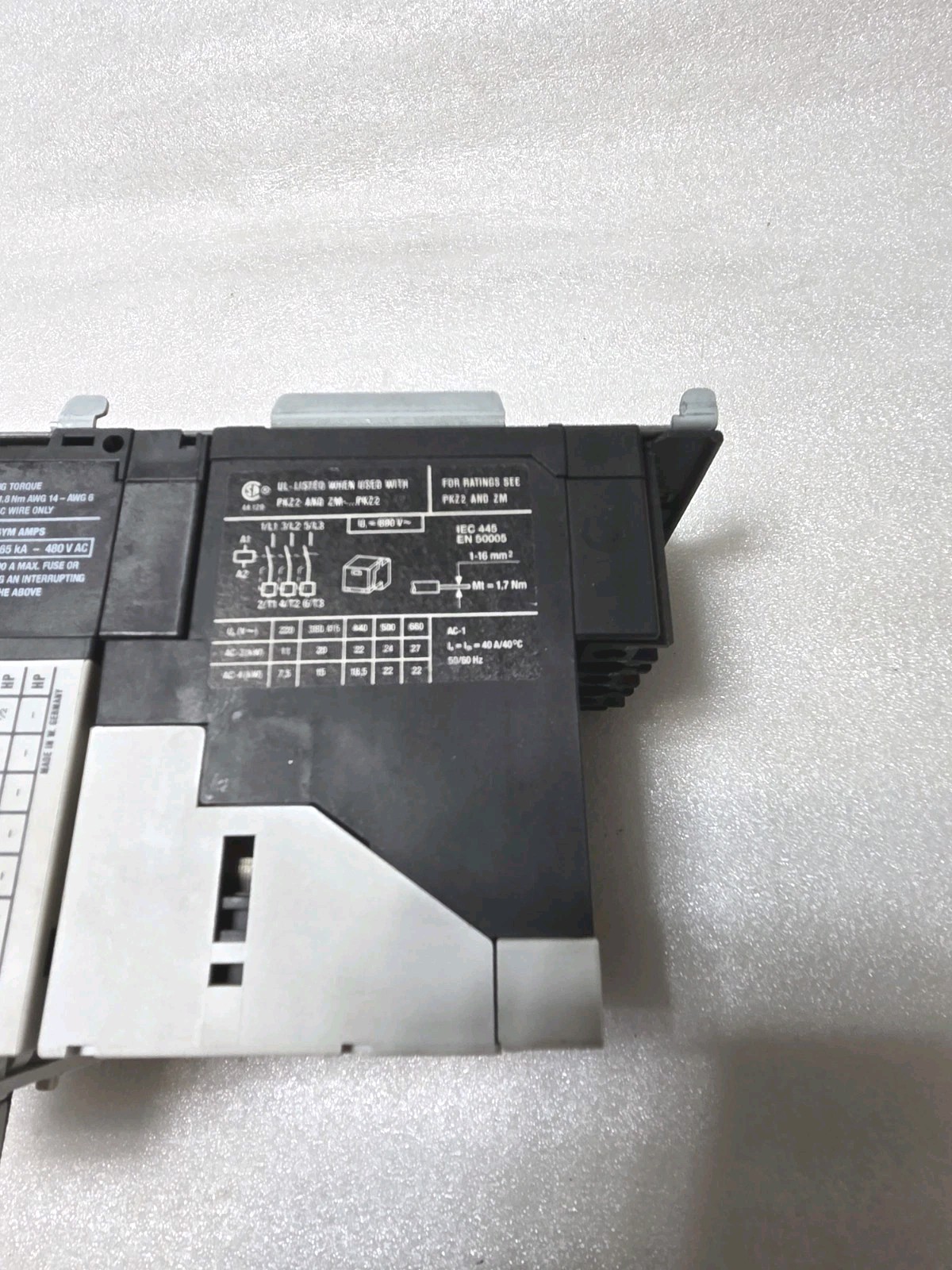 Klockner Moeller S-PKZ2,  ZM-1,0-PKZ2,PKZ2 Combination Starter Motor Protector