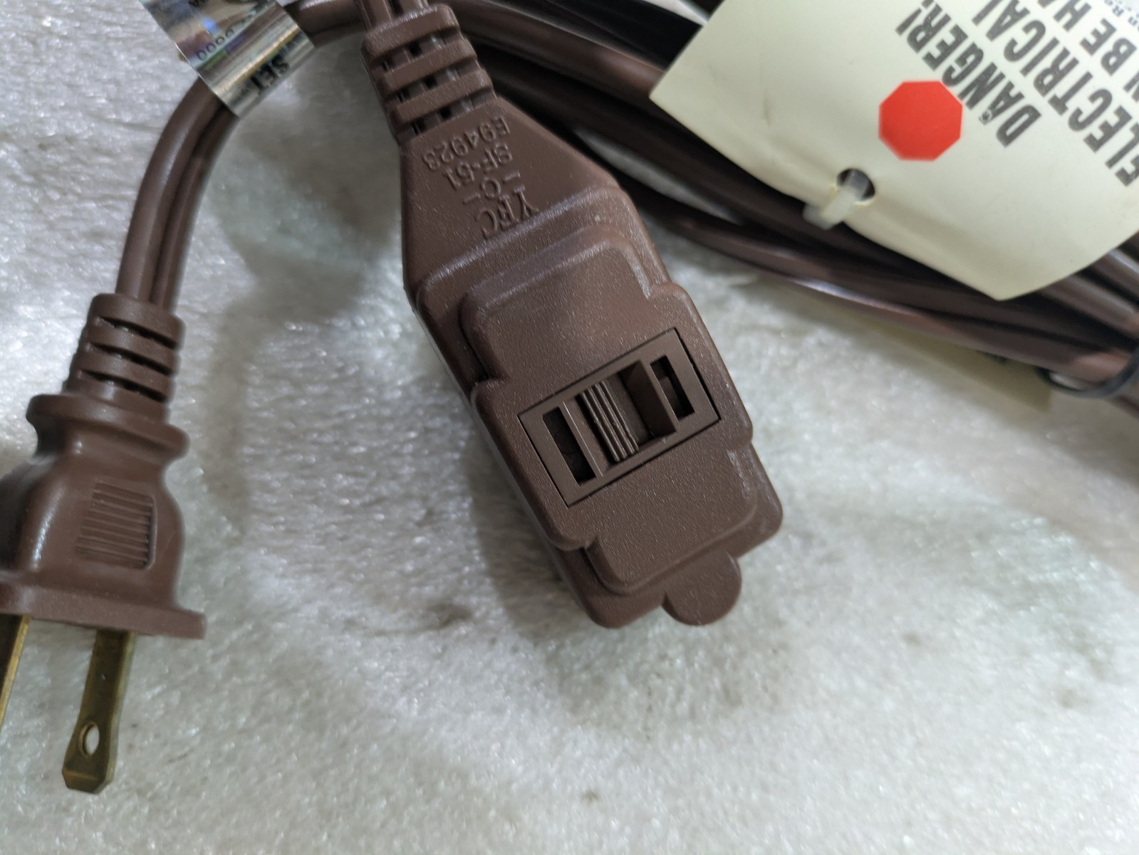 Cooper N4405B-20 Brown 20FT 2-Prong Polarized Extension Cord 2-Outlet Indoor Use