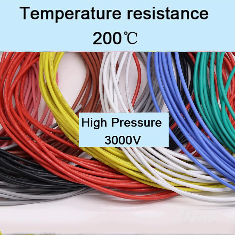 UL3239 14~30 AWG Flexible Silicone Wire Cable Electrical Wire 3KV 200°C 9 Colors