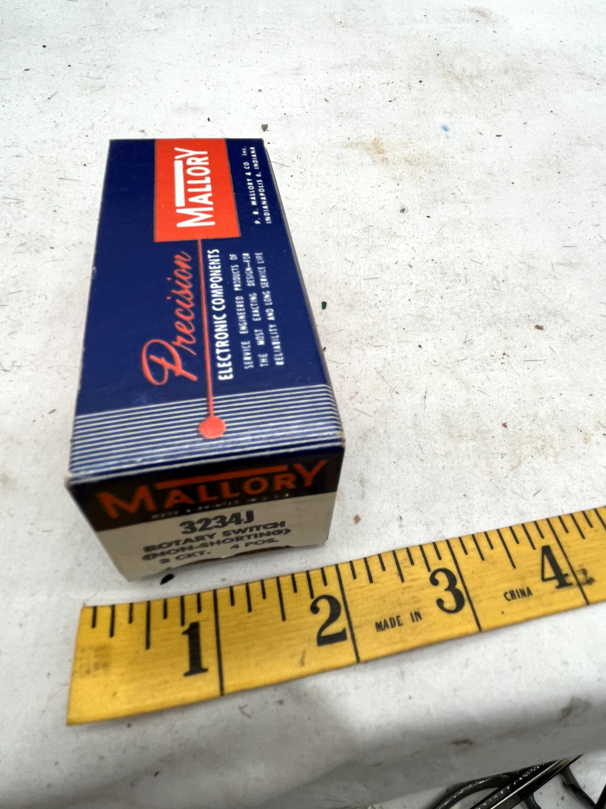 vintage mallory 3234j rotary switch non-shorting 3 circut 4 pos. deadstock lot