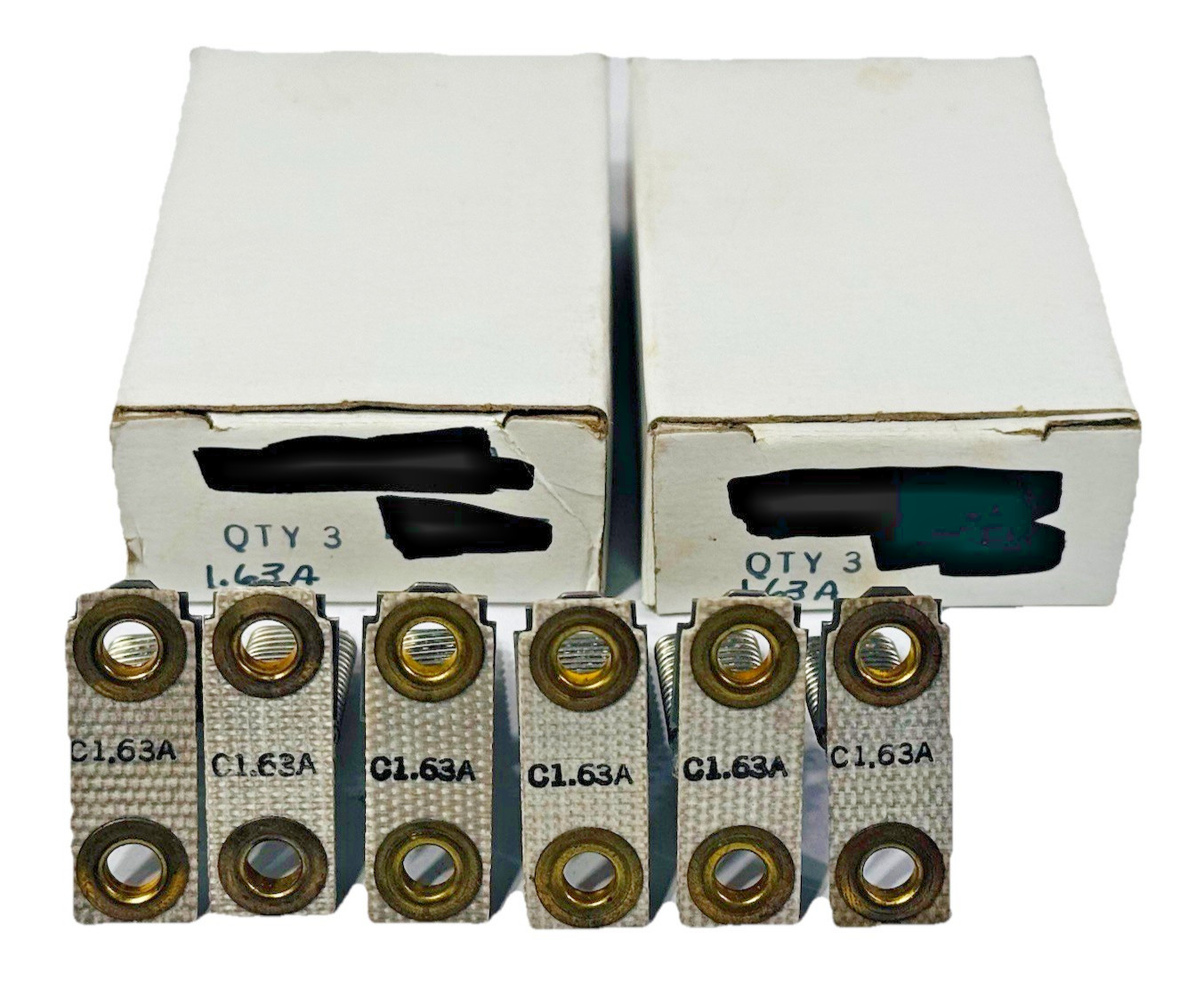 Lot of 6 Each GE General Electric C1.63A Thermal Overload Relay Heater