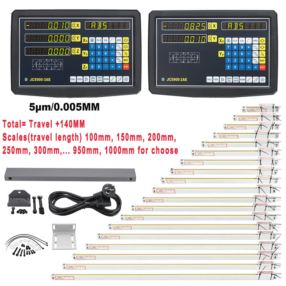 US 2/3Axis Digital Readout DRO Display Linear Scale Encoder for Bridgeport Mill