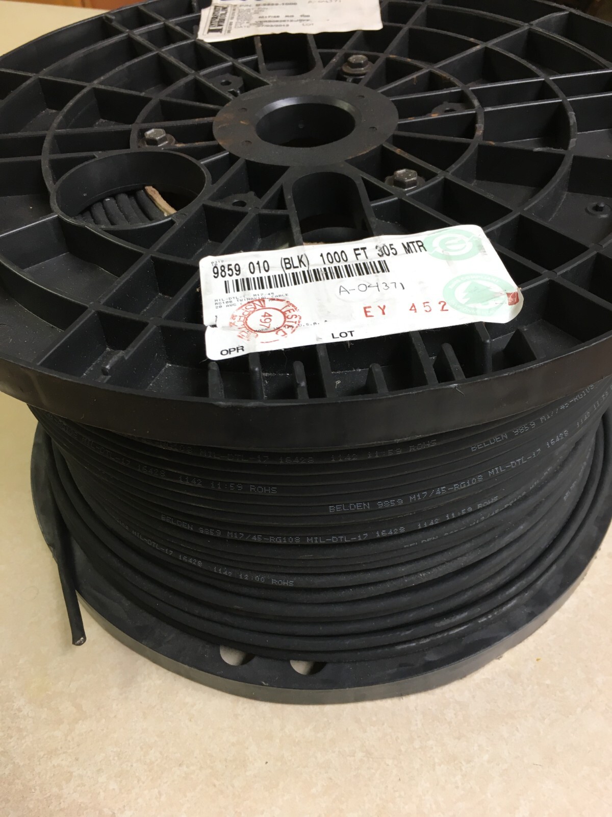 Belden 9859 20 AWG 7×28 RG-108/U Tinned Copper Twinax Cable – Sold by the Foot