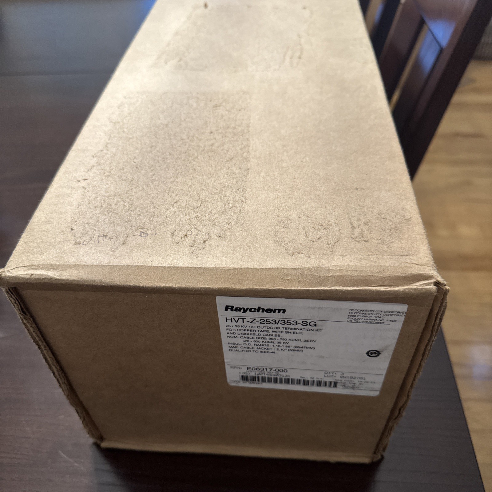 Raychem HVT-Z-253/353-SG, Outdoor Termination Kit, NEW, NEVER OPENED BOX OF 3