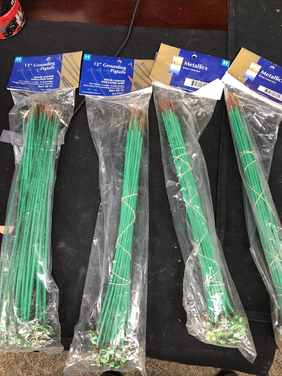 100- Metallics Hex Head Combo Solid Wire Grounding Tails 12AWG 12” with Loop