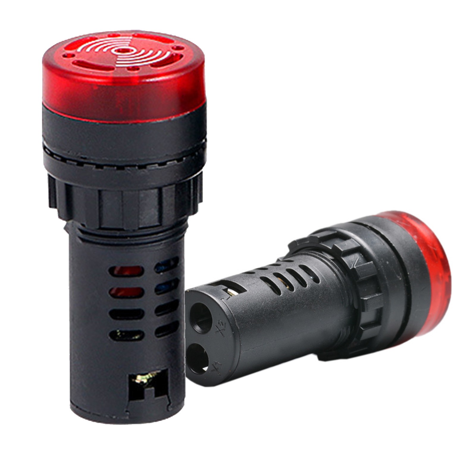 2Pcs Level 3 12V Red LED Buzzer Alarm Signal Indicator Flash Light Panel Mount G