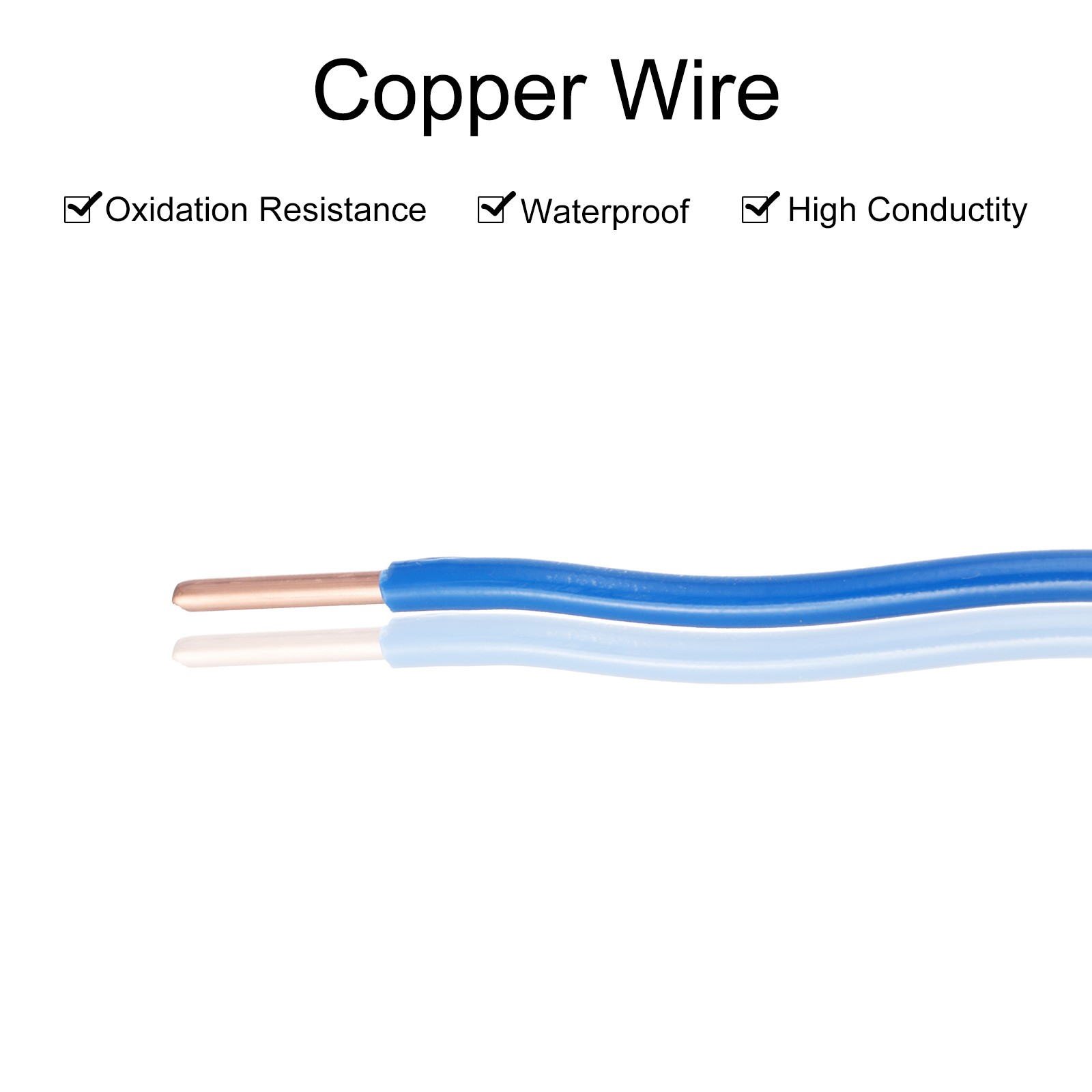 75 Feet Electrical Wire Insulated Solid Copper 14 AWG THHN Wire UL listed,Blue