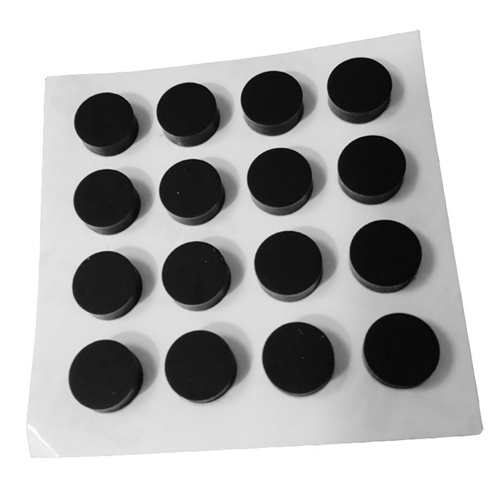 Black 4 -179mm Silicone Rubber Feet Non Slip Round Anti Impact Self Adhesive Pad