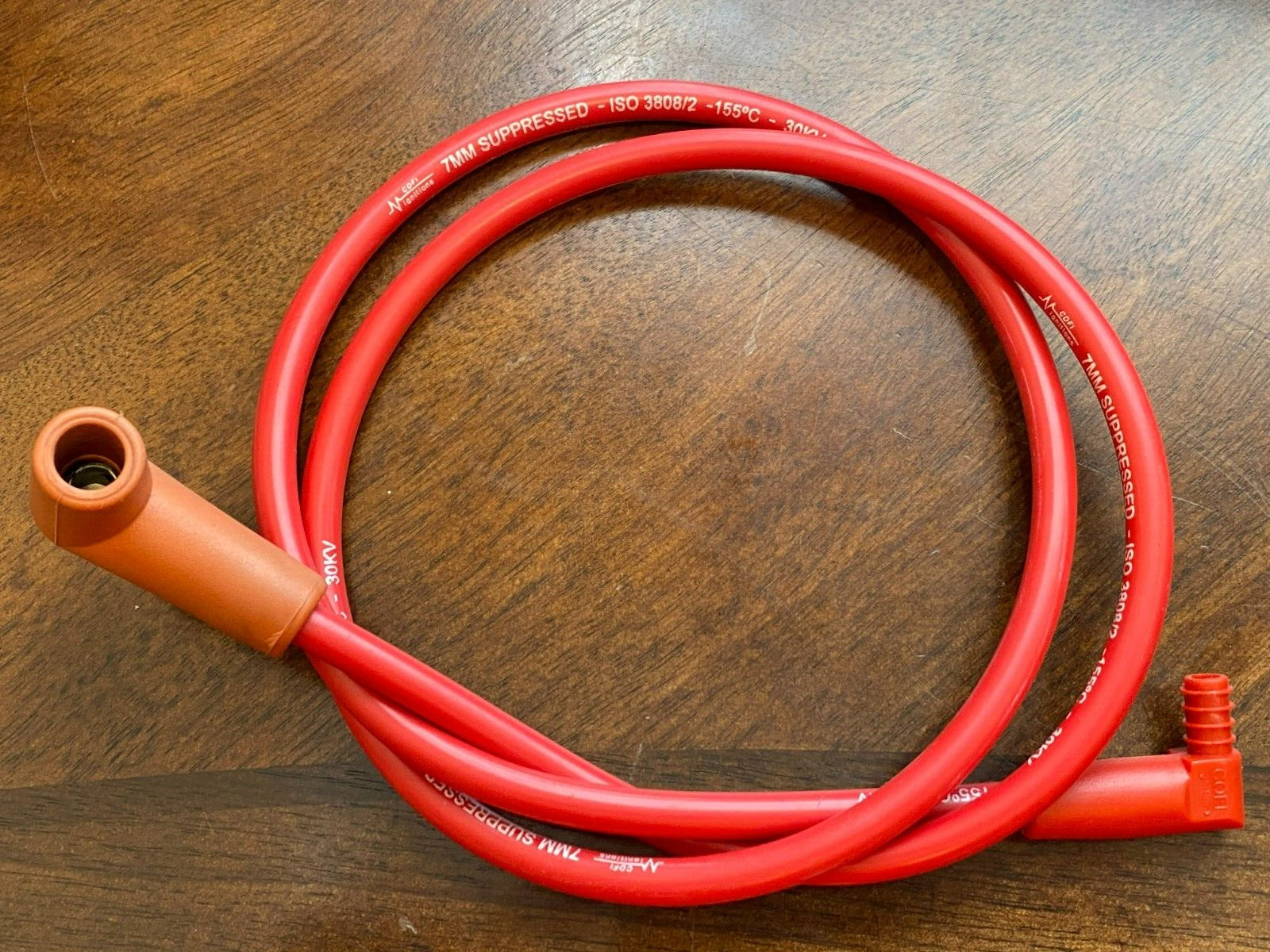 COFI Ignitions High Volt 39.5″ 7mm SILICONE Cable Carbon Fiber Core 90°Cap/Cover