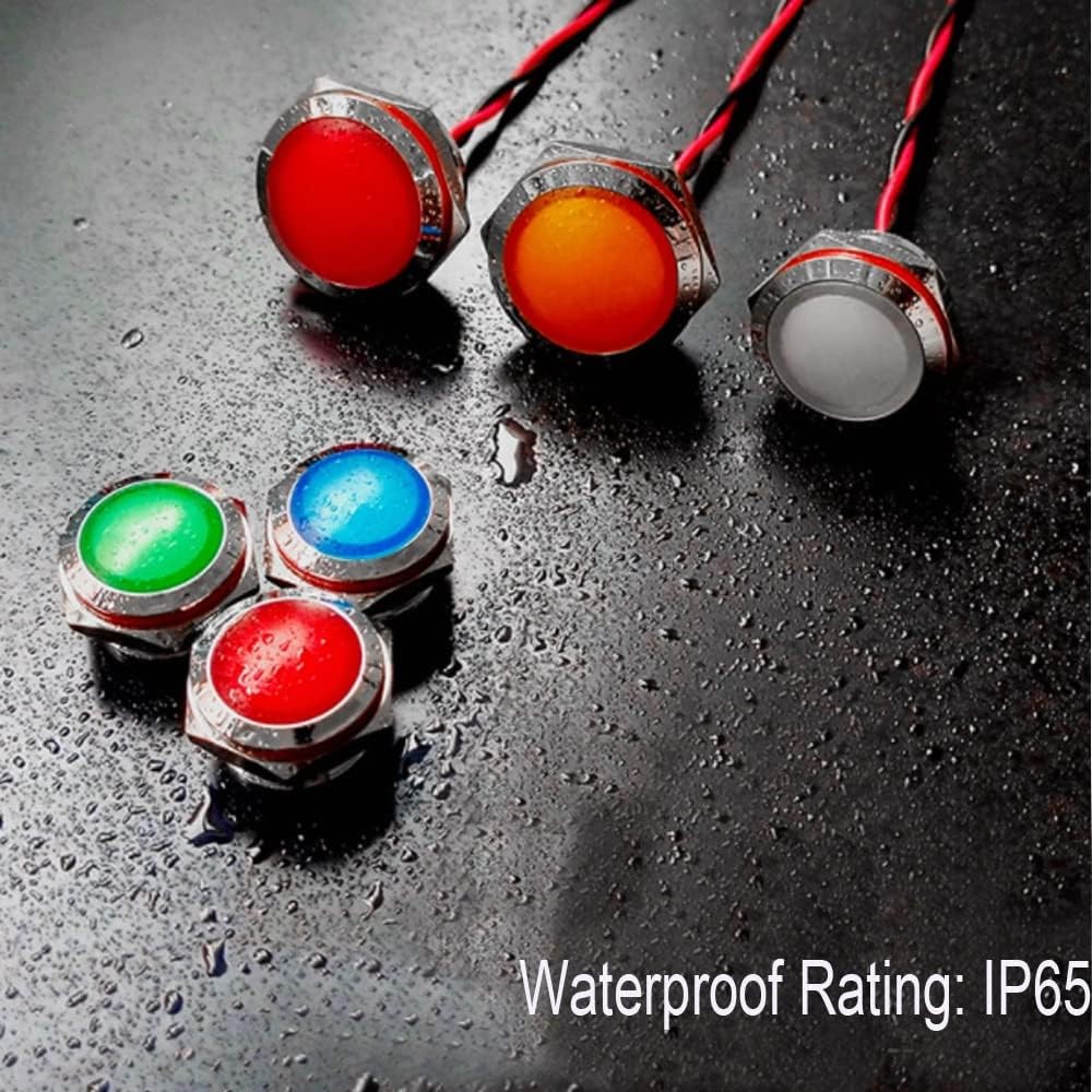 4PCS 110V 20mA Energy Saving Metal Indicator Light Waterproof Indi Color: Blue