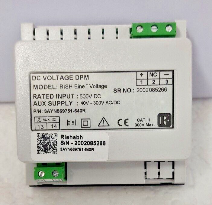 Rishabh Rish Eine Voltage DC Voltage DPM P/N- 3AYN569751-640R