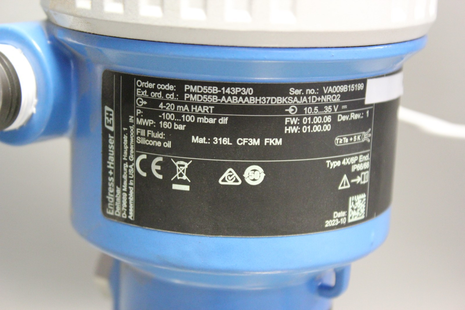 ENDRESS HAUSER PMD55B-143P3/0 DIFFERENTIAL PRESSURE TRANSMITTER