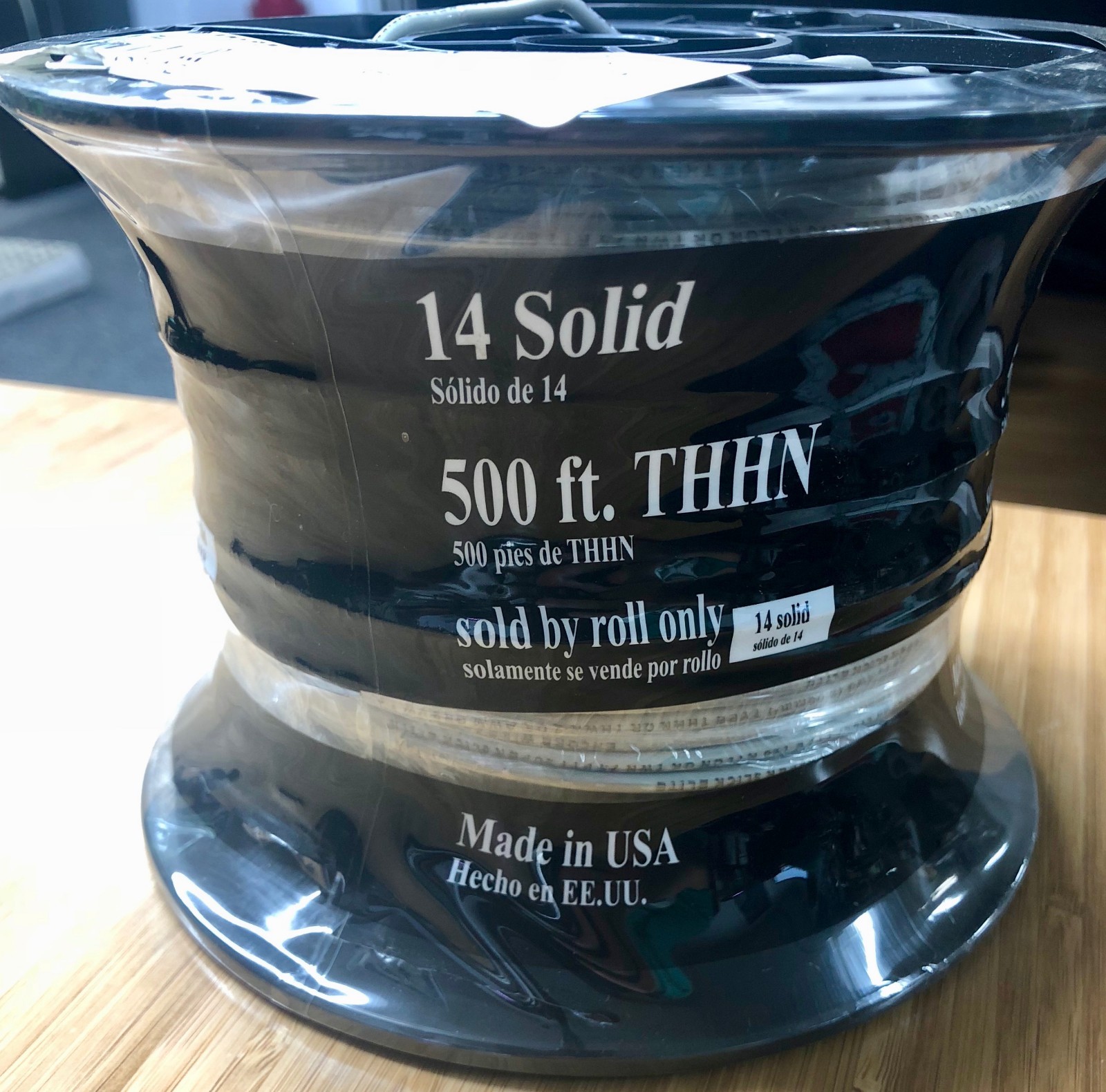 New Encore Wire 14 Solid Copper Gray 500ft THHN/THWN-2 Insulated Wire Spool