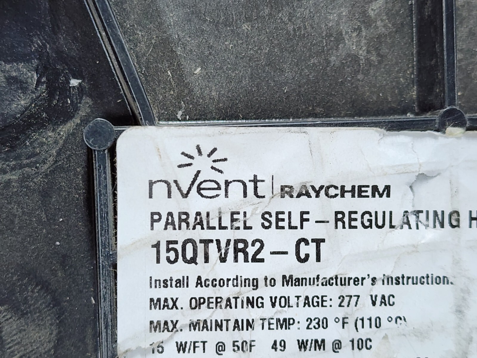 nVent/Raychem 15QTVR2-CT QTVR Self-Regulating Heating Cable 15W/Ft 200-277V /1ft