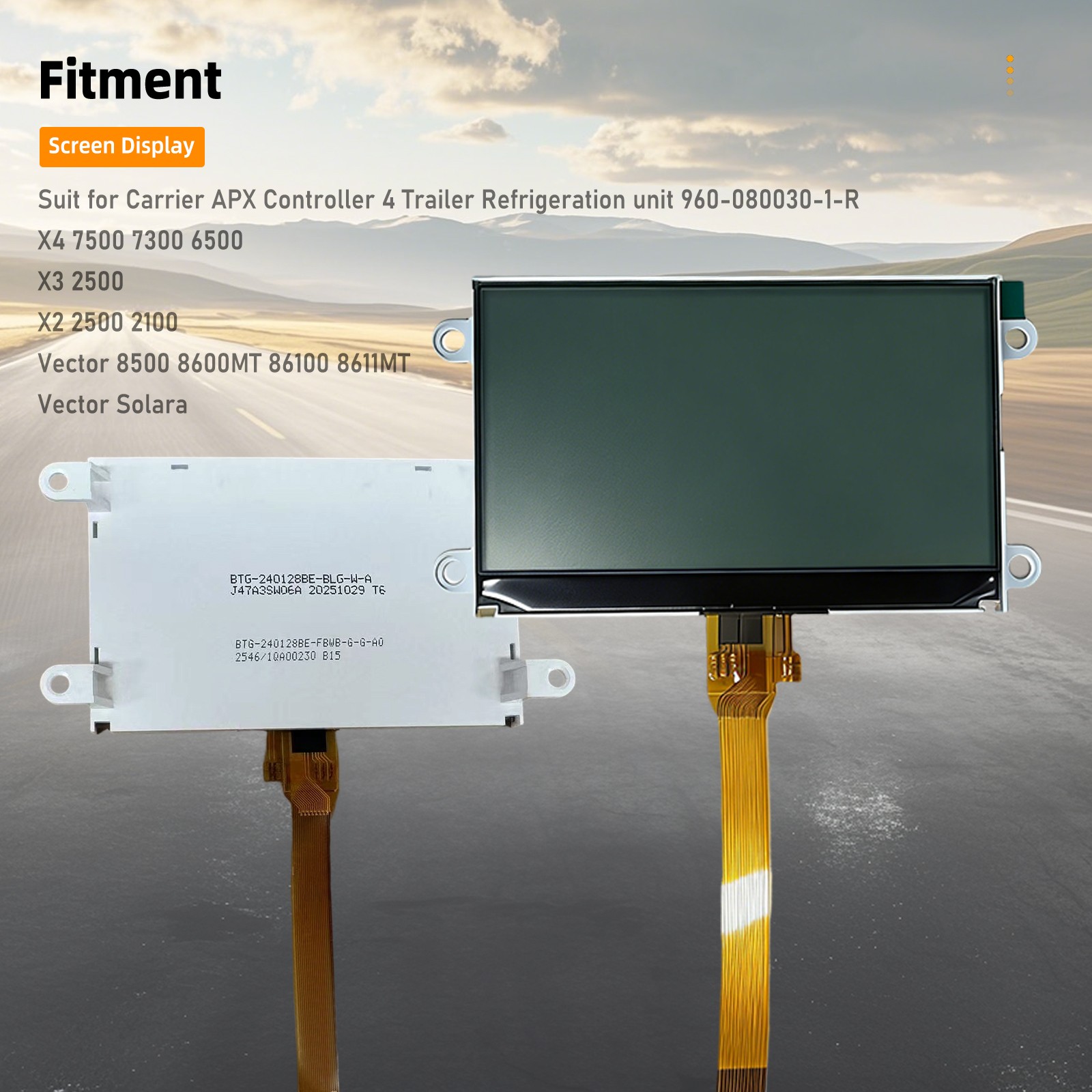 Display for Carrier Transicold X4 7500 7300 X3 2500 Vector 8500 8600 APX Module