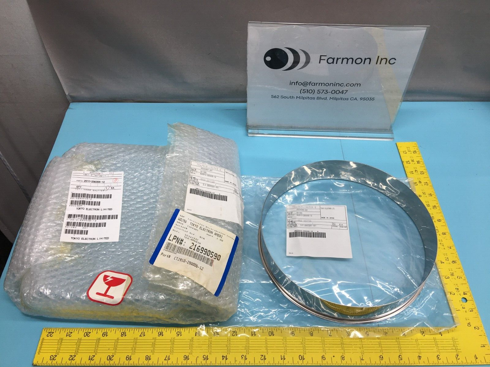 TOKYO ELECTRON TEL CT2910-290006-12 SOD INNER SHUTTER KIT, 155338