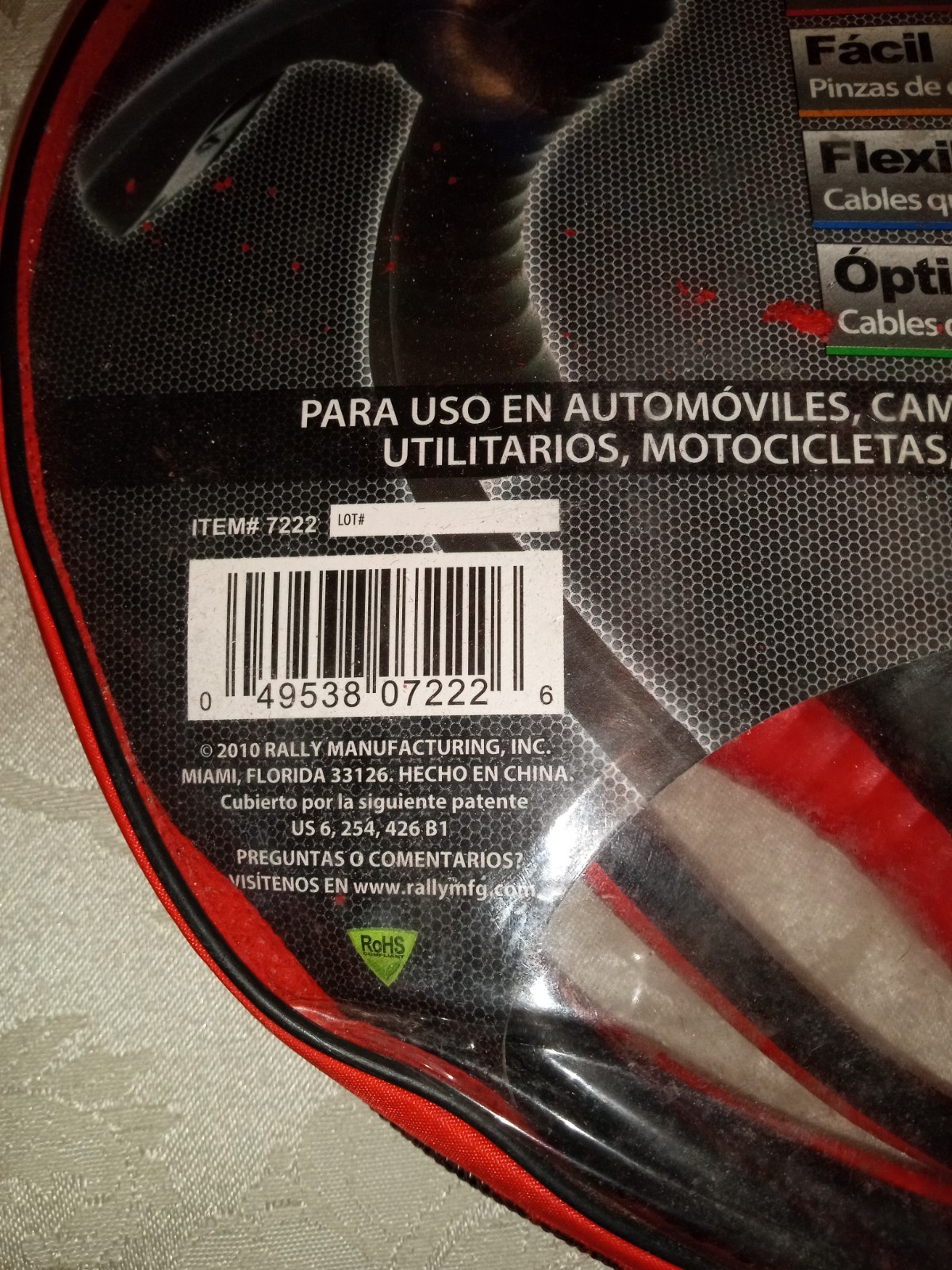 WOW LED Lighted Booster/Jumper Cables with Clamps 12 ft, 8-Gauge AWG 100AMP 7222