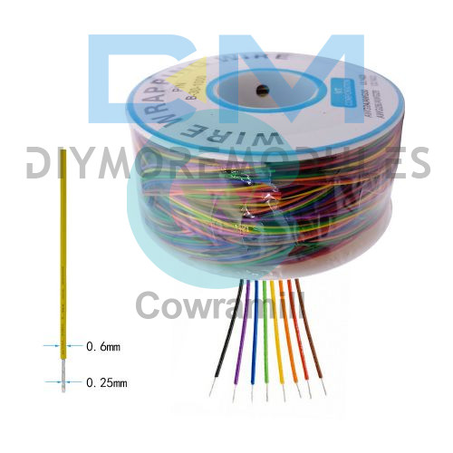30AWG Test Wrapping Cable Wire 280M B-30-1000 8-Wire Colored Insulation