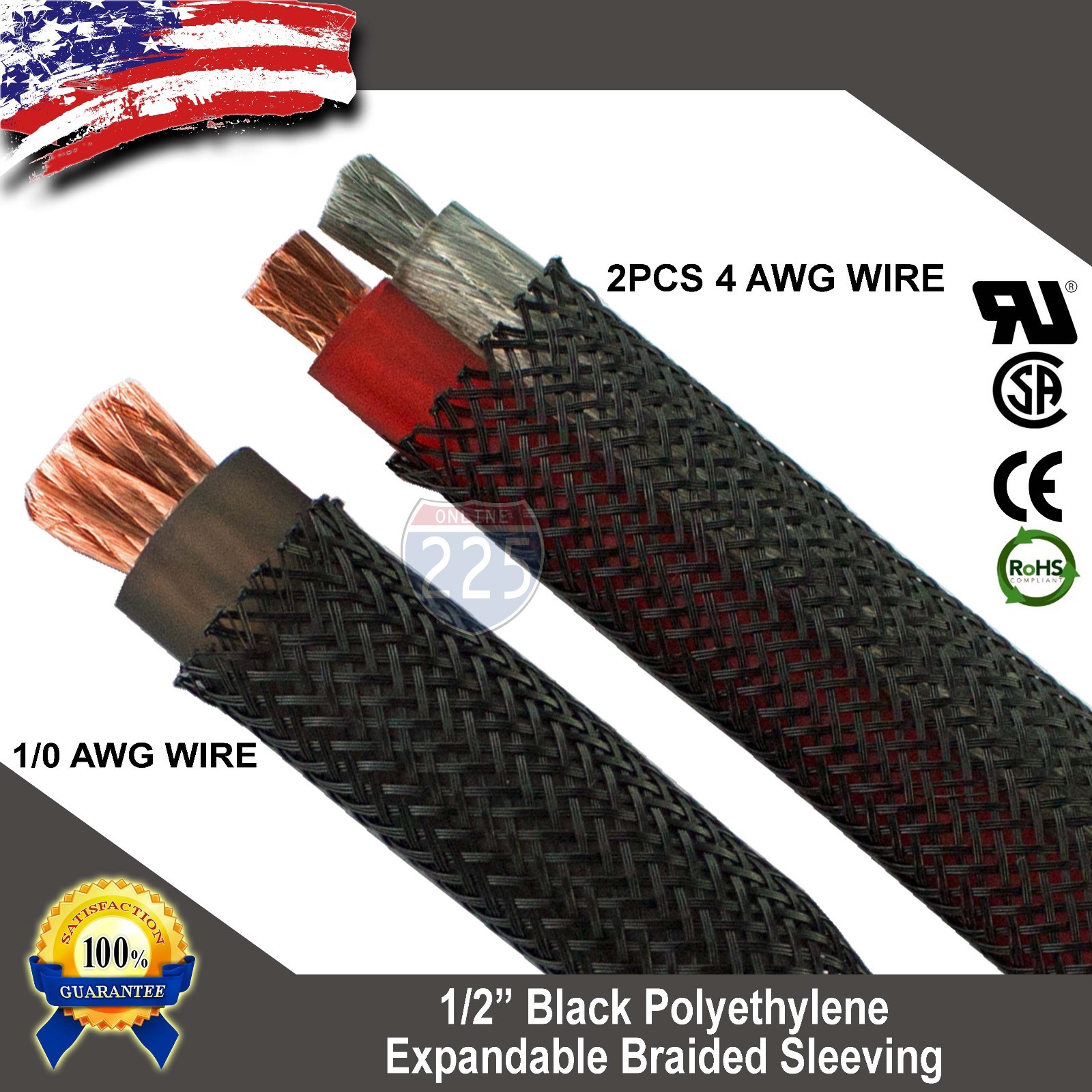 100 FT 1/2″ Black Expandable Wire Cable Sleeving Sheathing Braided Loom Tubing