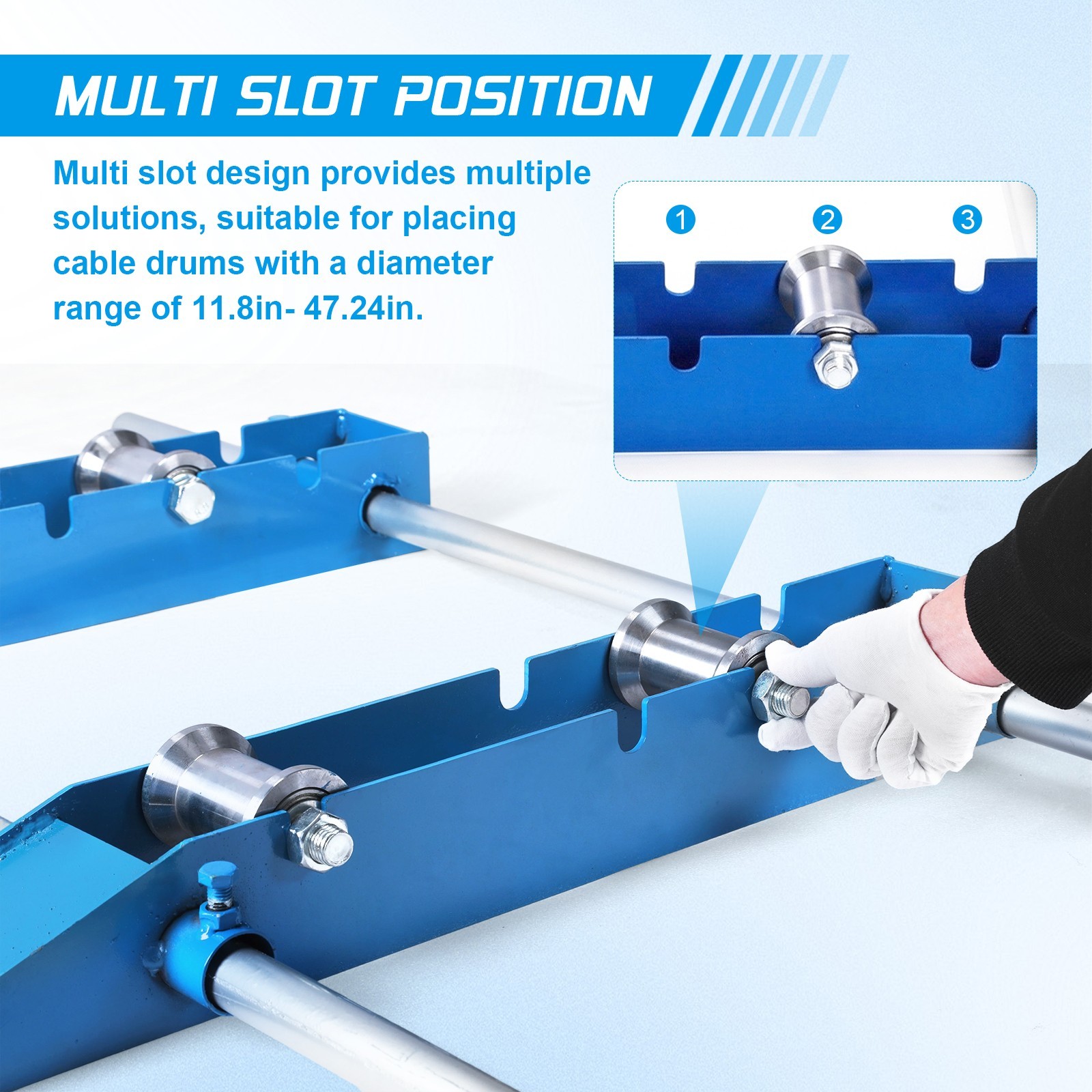 Wire Cable Reel Roller Stand 3307 LBS Commercial Industrial Steel Wire Dispenser