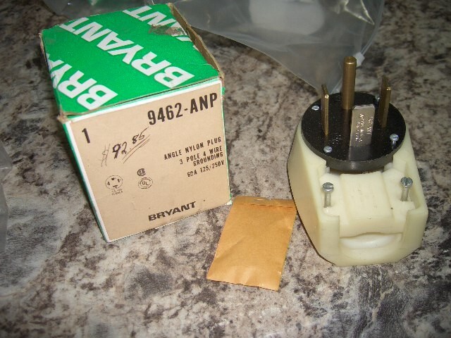Bryant 9462-anp angle nylon plug 3 pole 4 wire grounding 60a 125/250v #2