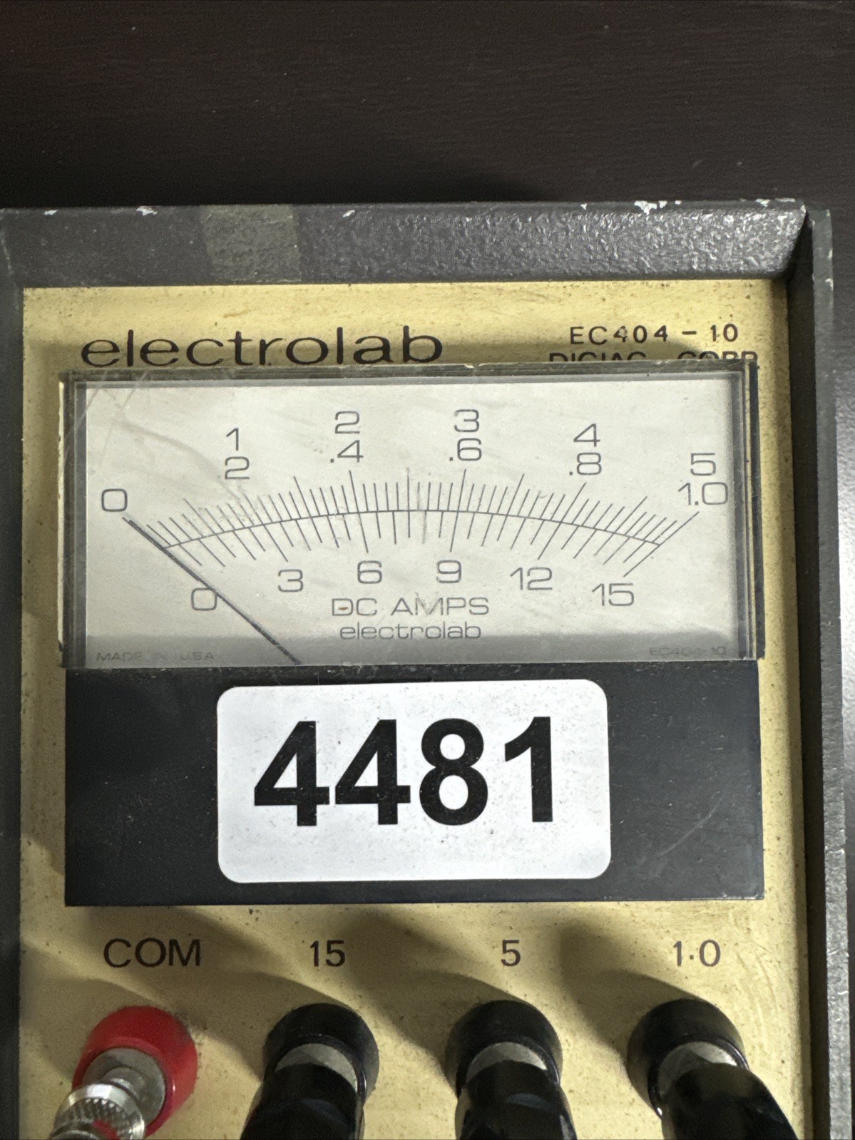 Electrolab Amp Meter EC 404-10 0-15 DC Amps