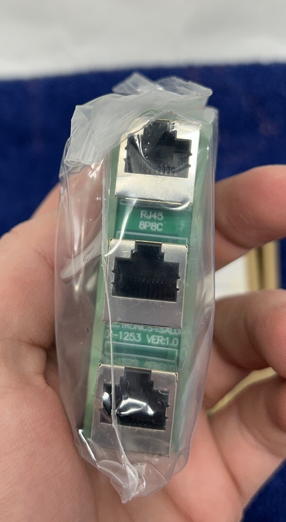 Electric Salon Slim DIN Rail Mount RJ45 8P8C 3 Jacks Splitter Board Interface