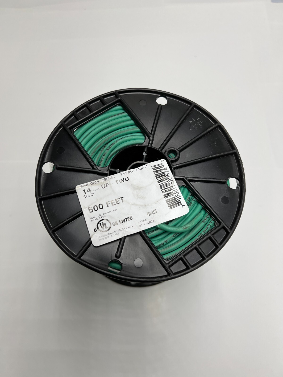 Regency 14UF51 Wire 500 feet Underground Feeder Wire Green 14 AWG