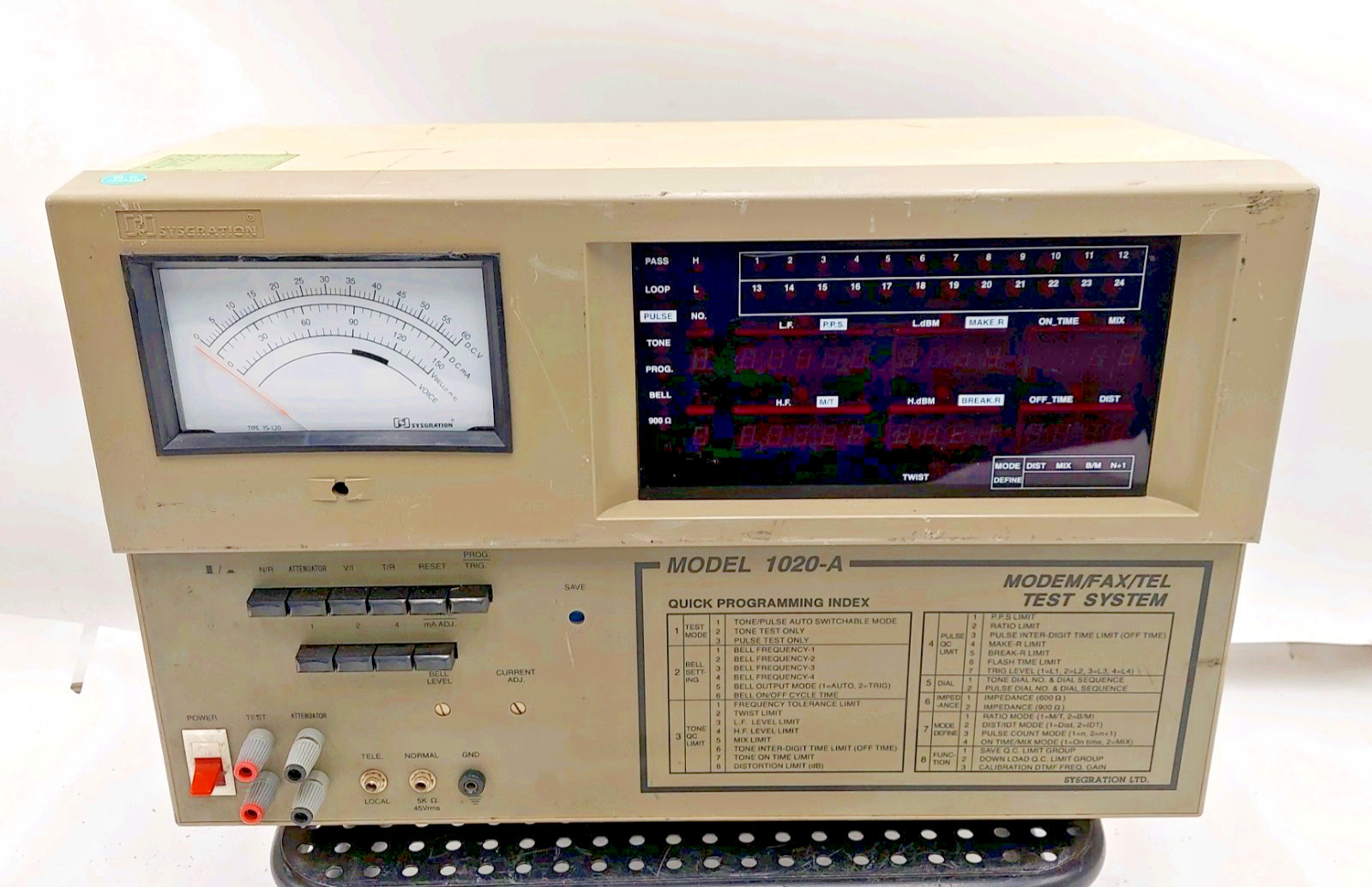 Sysgration 1020-A 1020A Tone Pulse Switchable Telephone Analyzer