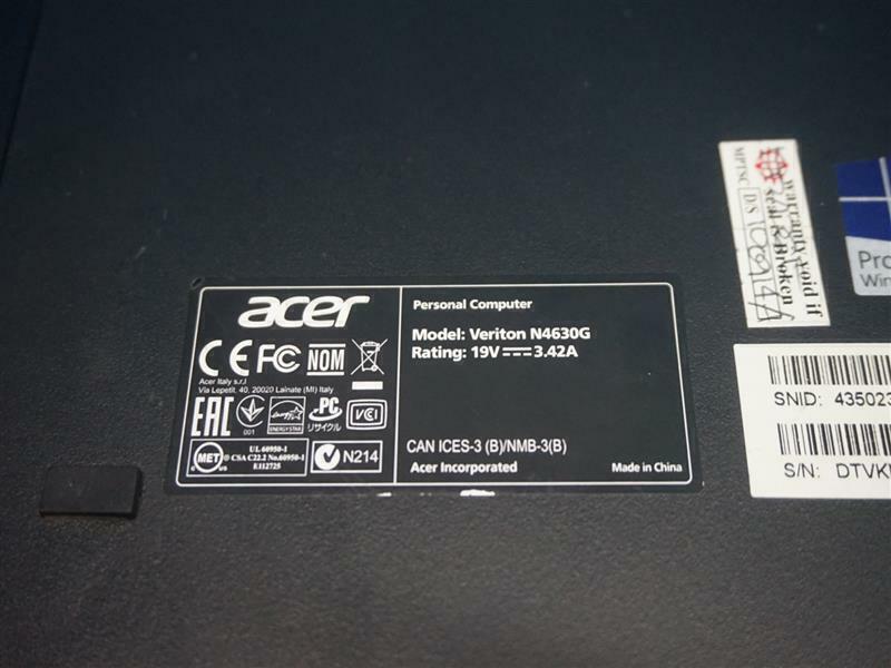 Acer Veriton N4630G Core i5 Personal Computer 19V 3.42A Made in China