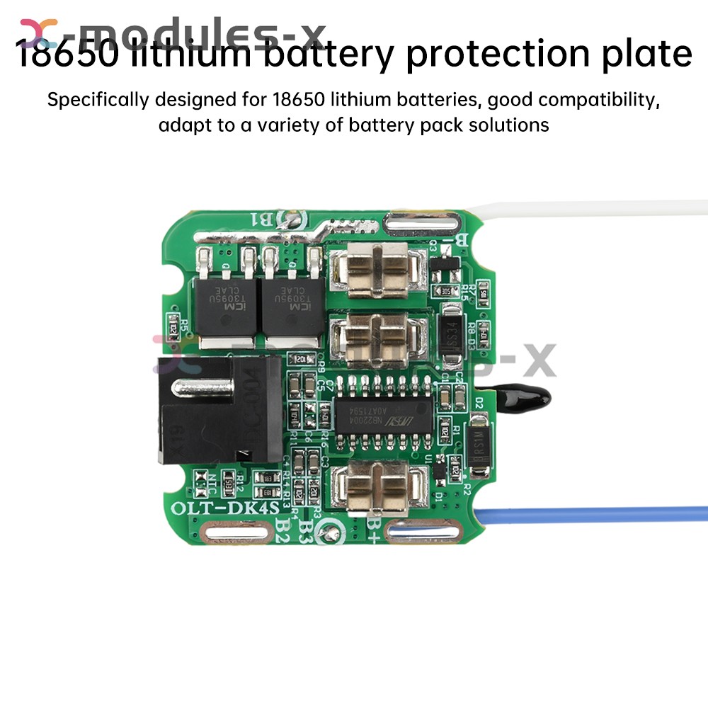4S 16.8V 30A 18650 Li-ion Battery Protection Board BMS Dual MOS for Power Tools