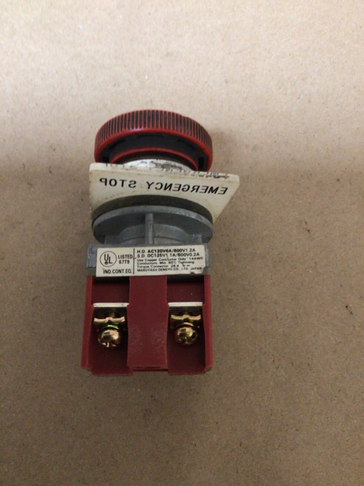 Used MARUYASU DENGYO MPDJ-1R E STOP BUTTON / 239PT40FML