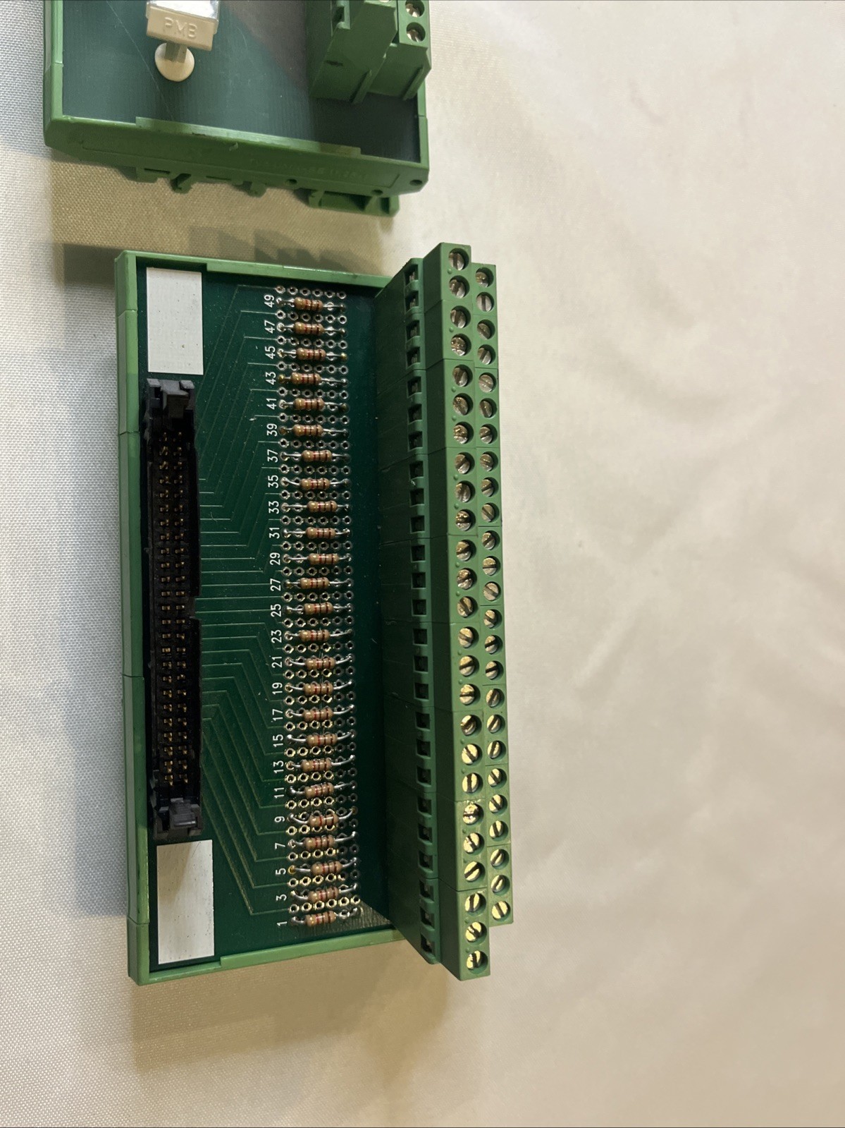 Lot of 5 DIN Rail Ribbon Cable Breakout Boards Terminal I/O Interface Modules