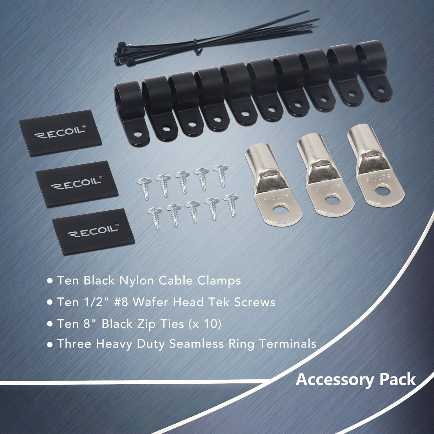 Recoil PBG3 1/0 Gauge OFC Copper Big 3 Amp Wiring Kit 350A Car Audio Upgrade