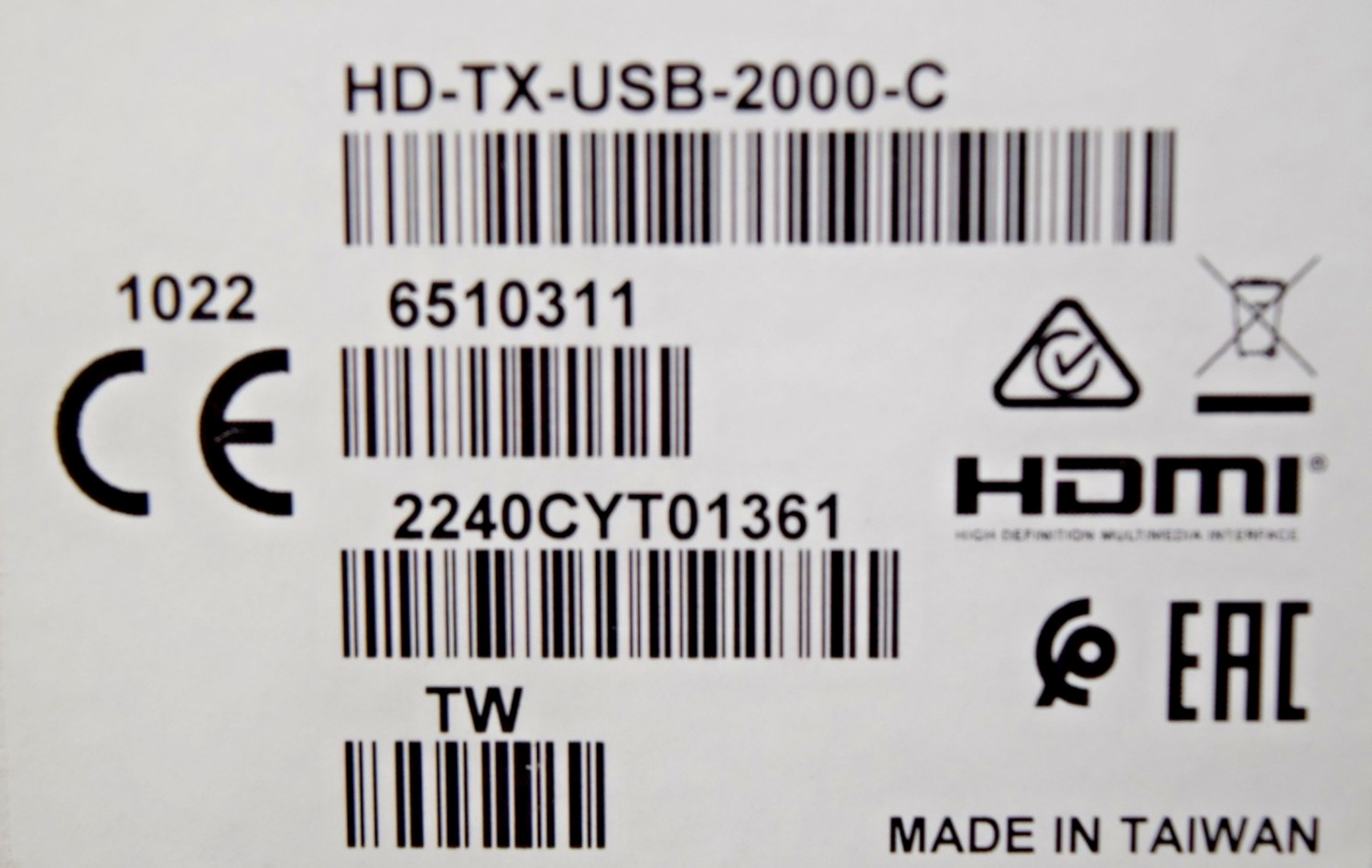 Crestron HD-TX-USB-2000-C Transmitter and over HDBaseT Extender 6510311