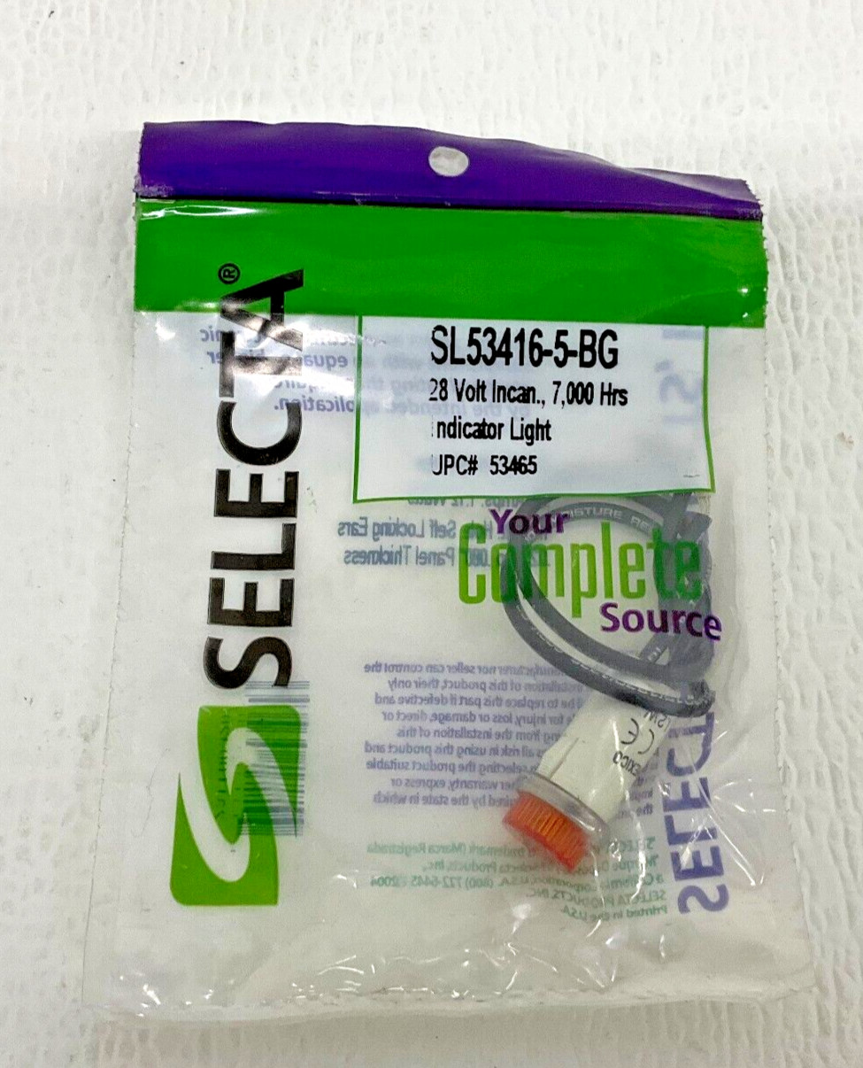 Selecta Solico SL53416-5-BG Amber Orange Indicator Lamp 28 V 1.12 W New (VT)