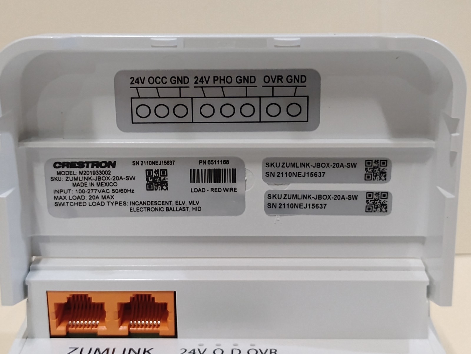5pc Lot- Crestron Zumlink Jbox-20a-sw Load Controllers 20193002 FULLY FUNCTIONAL