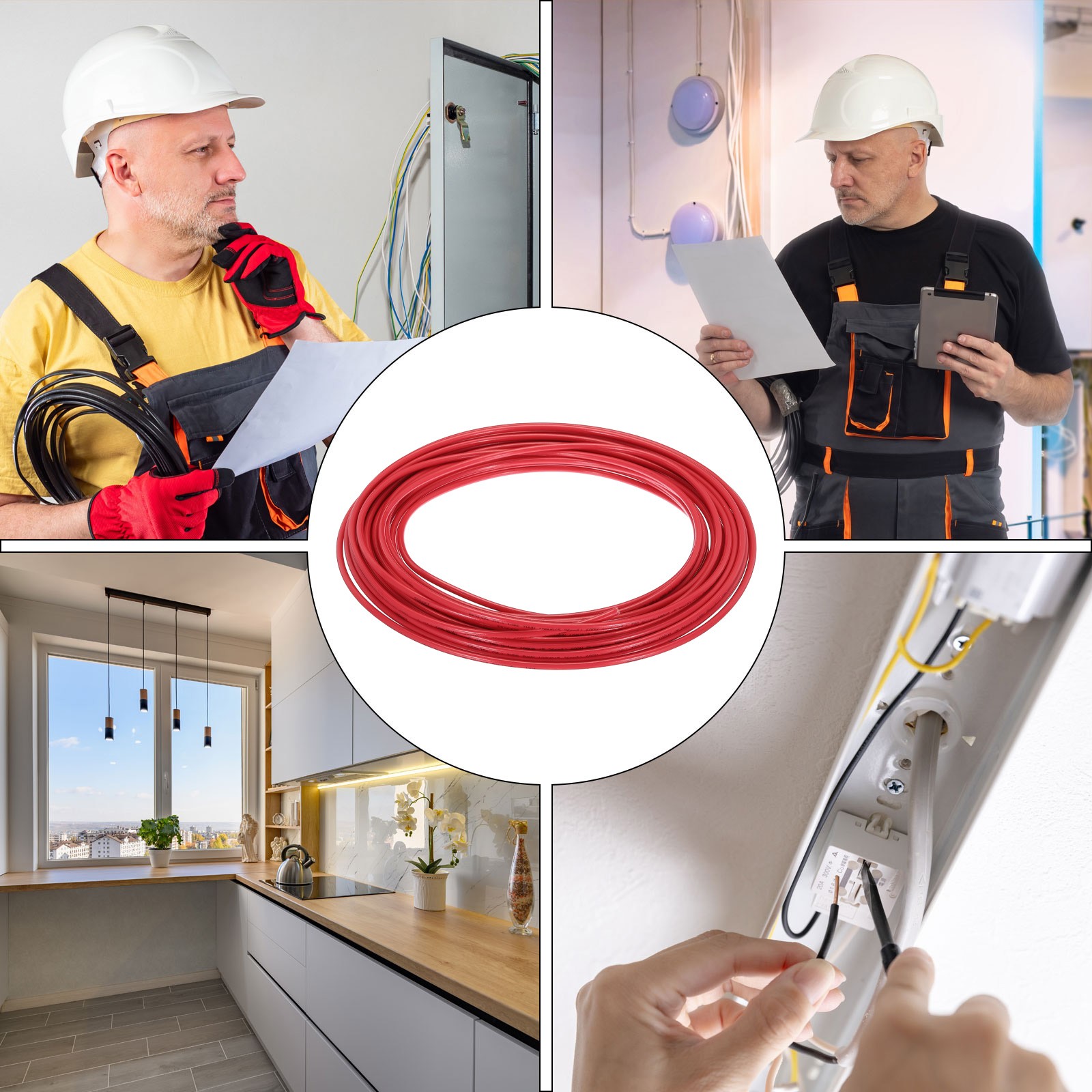 50 Feet 10 AWG Gauge THHN Stranded Red Copper Building Wire 600V