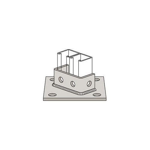 Wesanco W5815EG, 6″ x 6″ Pad, Offset Double Channel, Strut Post Base, 1 pc