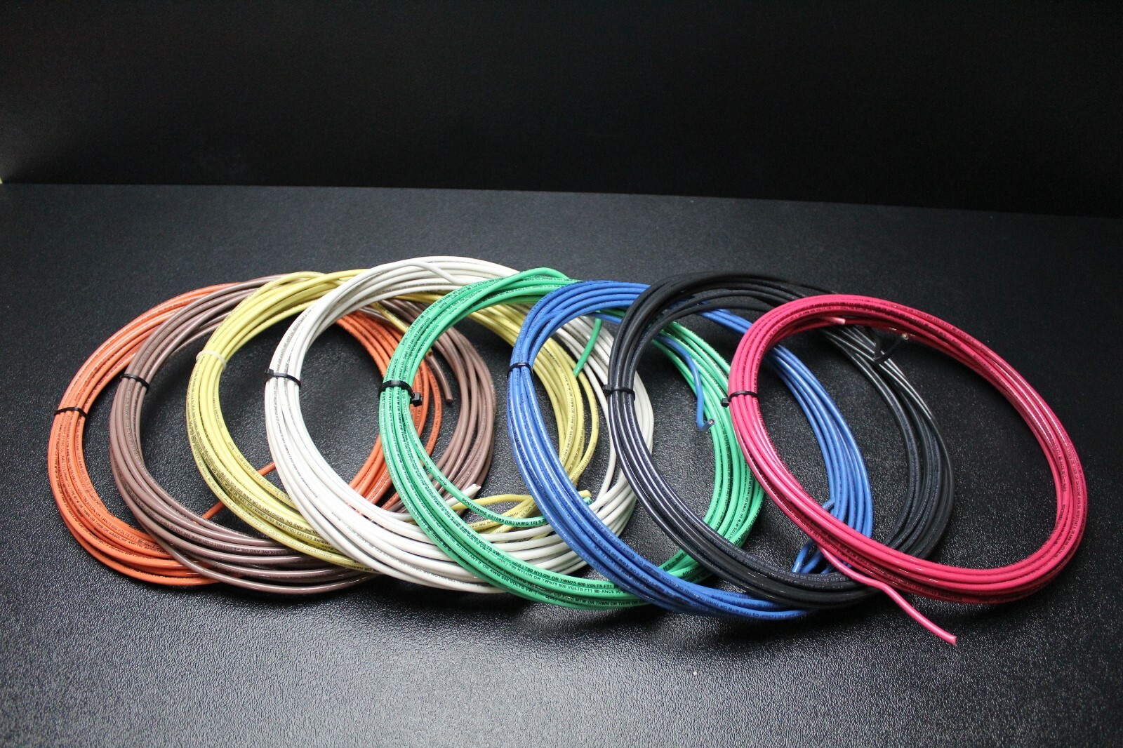 10 GAUGE THHN WIRE STRANDED PICK 6 COLORS 25 FT EACH THWN 600V AWN CABLE AWG