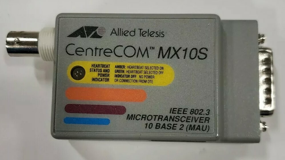Allied Telesis CentreCOM AT-MX10S MicroTransceiver 12 VDC 10BASE2 300mA