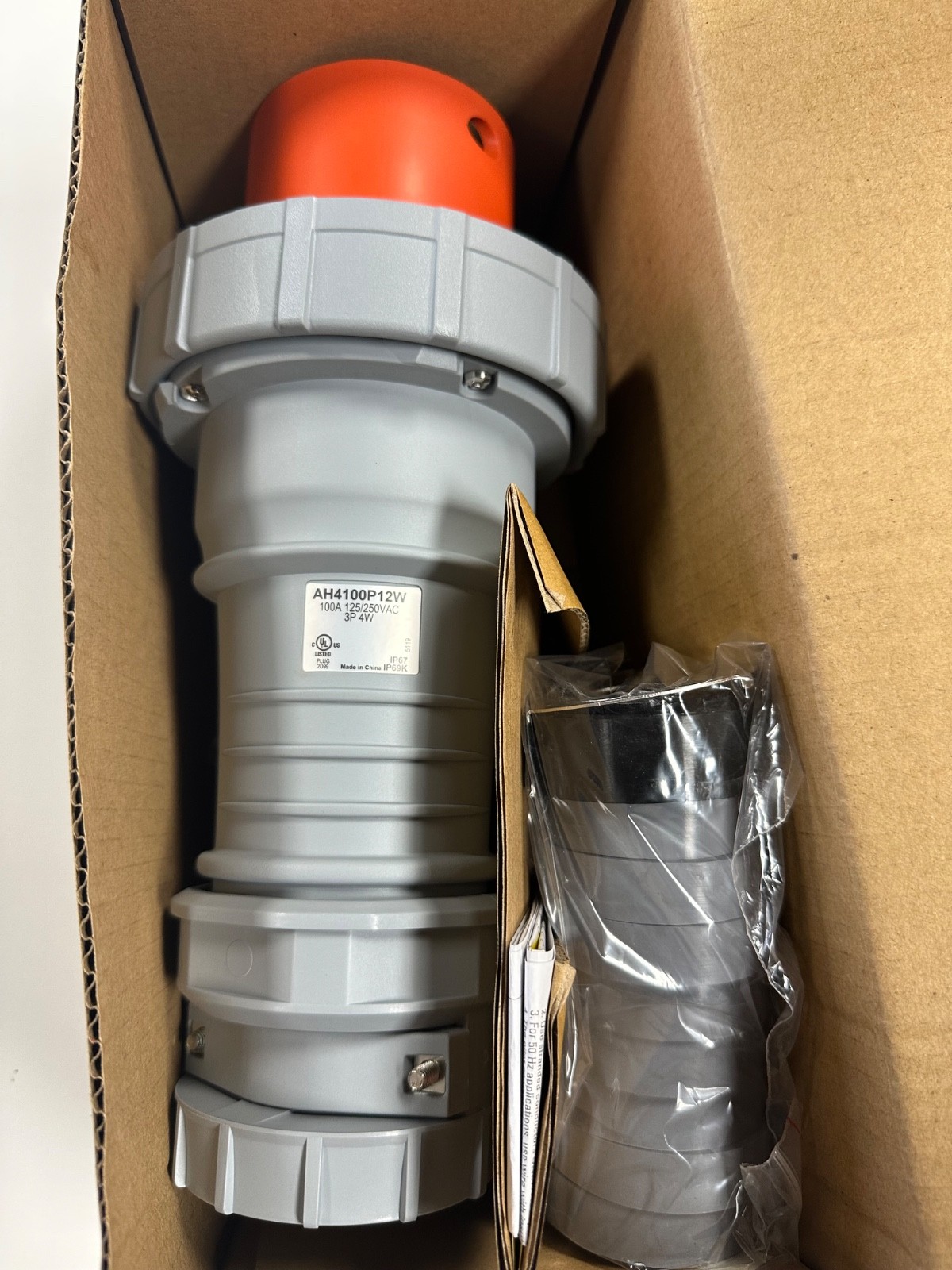Eaton AH4100P12W – Pin & Sleeve Watertight Connector 100A 125-250V 3P4W