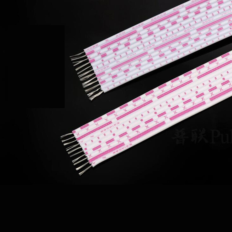 9/7/8/9/10/12 Way Flat Ribbon Cable Hook-up Wire Red-White Blue-White 24 26AWG