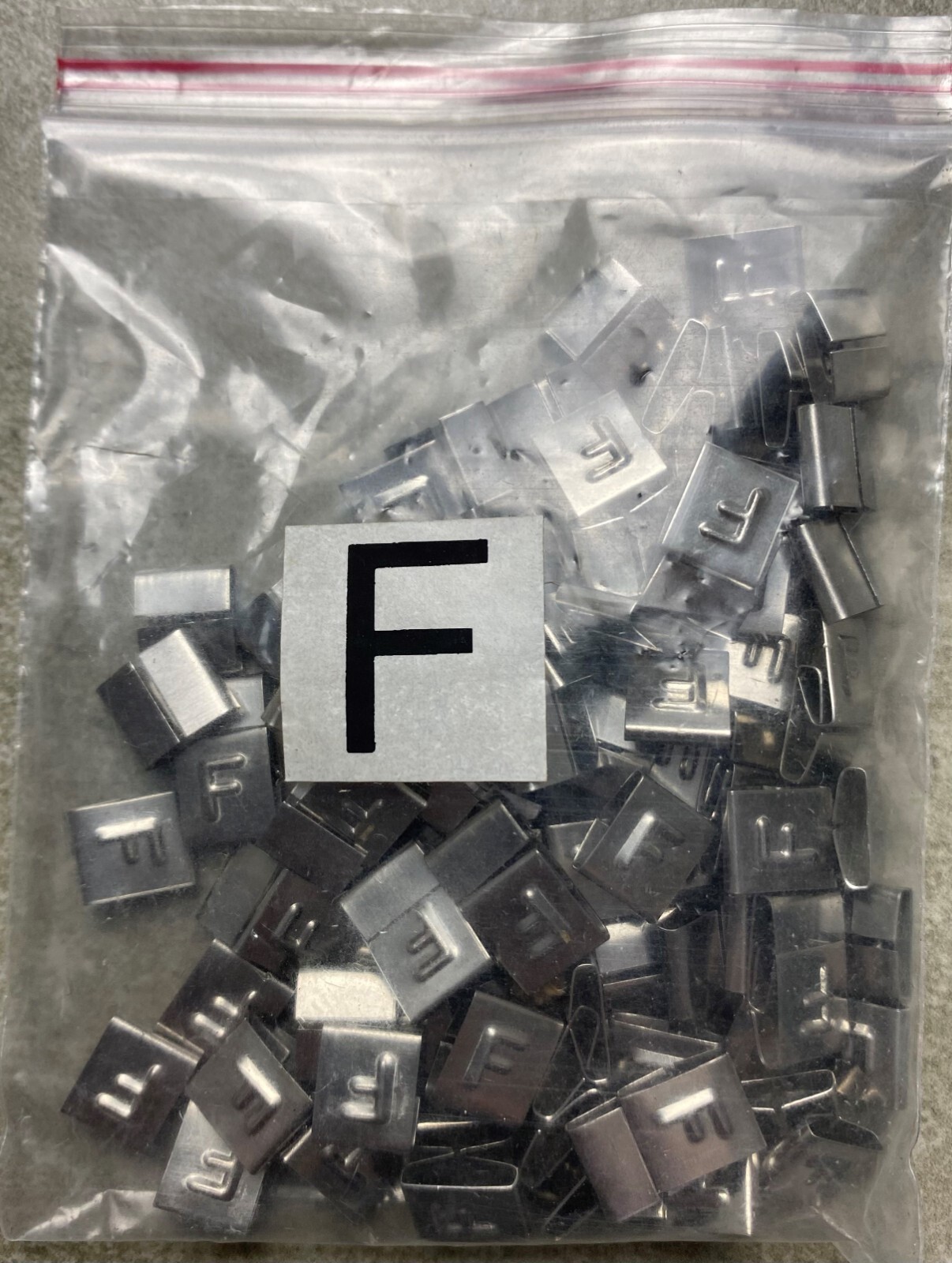 HAYATA ID-F, Stainless Steel Cable Marker 316SS, Symbol “F” , 100 Pc’s Pkt