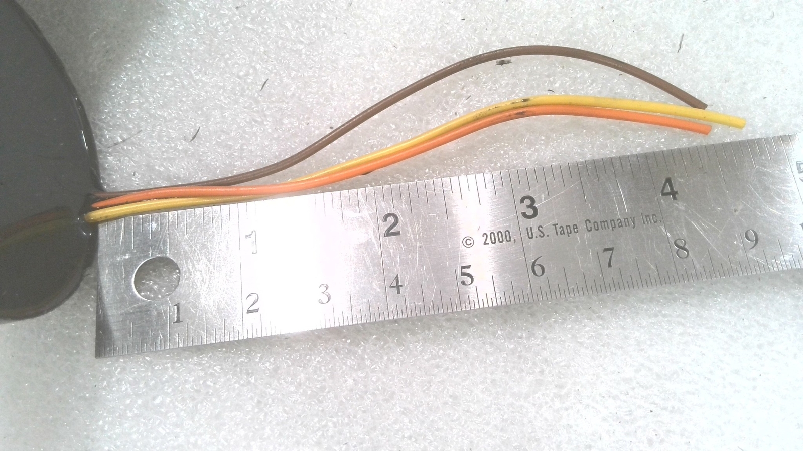 ELECTRONIC COMPONENT, 3 WIRE-YELLOW/ORANGE/BROWN, APPROX 2-3/16″ OD, 1/2″ H