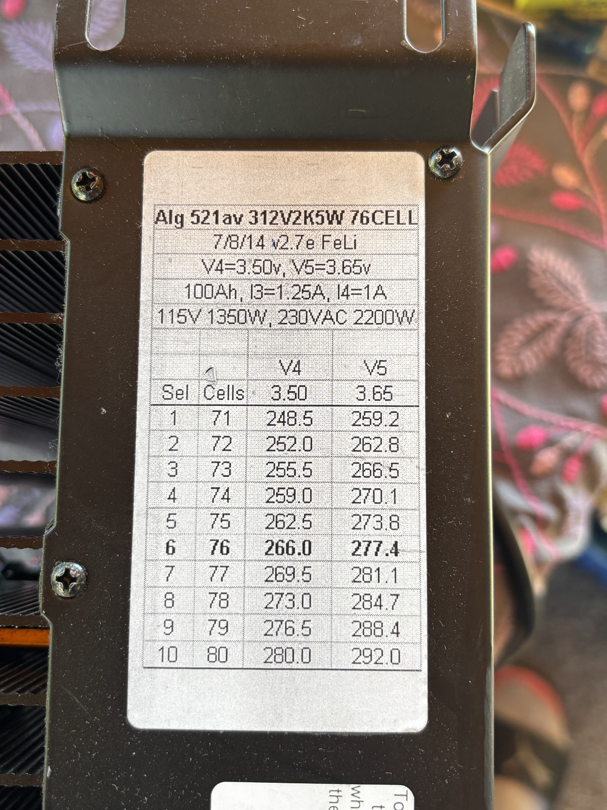 Elcon 312V 7A HF PFC Industrial Lead Acid Battery Charger TCCH-312-7