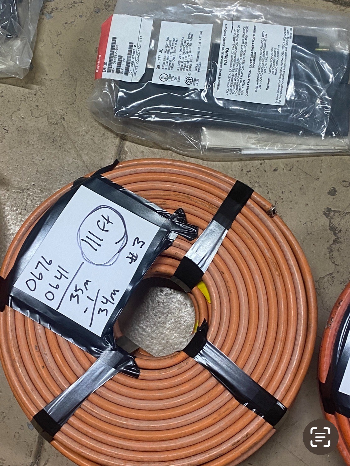RAYCHEM Cable appr 110ft EM2-XR Self Regulating Wire Heating Cable & De-Ice 3/7