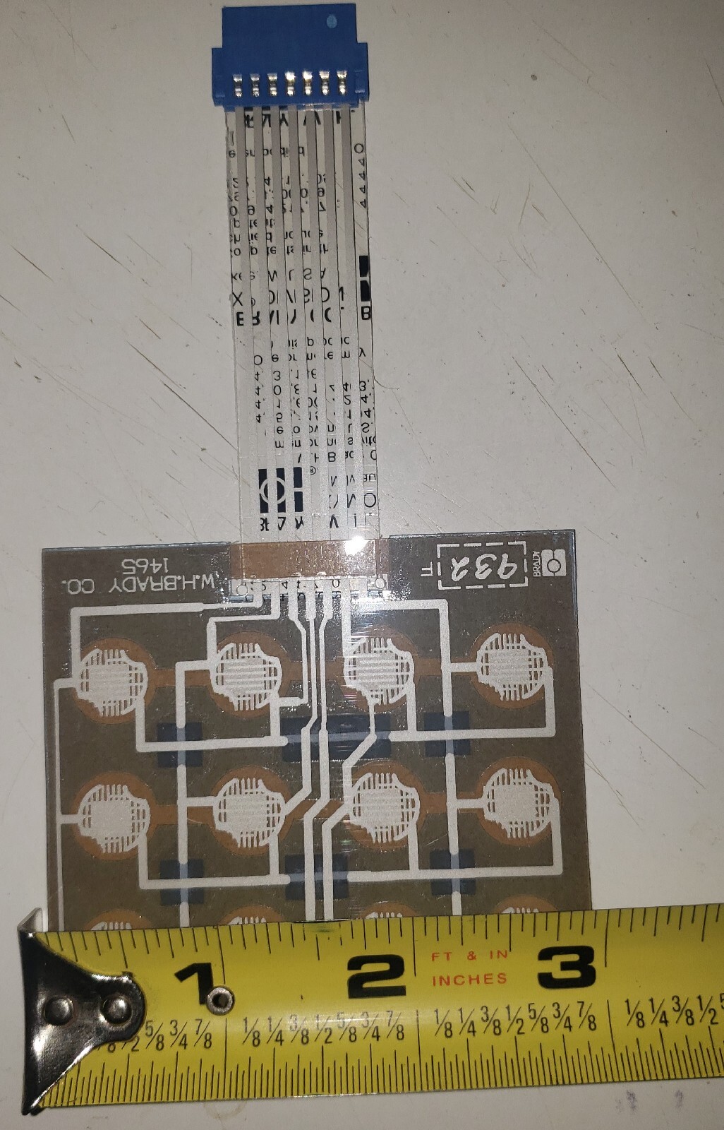 W.H. Brady 4×3 12 Key Push Button Universal Membrane Keypad Switch Field 1465